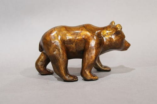 FL096 Walking Bear 3.5x6x3 $400 at Hunter Wolff Gallery